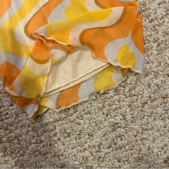 Cotton On womens xs pants flaired orange yellow white frill edge GREAT CONDITION - Picture 5 of 8